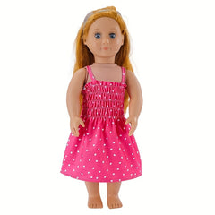 Purple & Pink Polka Dot Tiered Skirt for 17-18 Inch Dolls