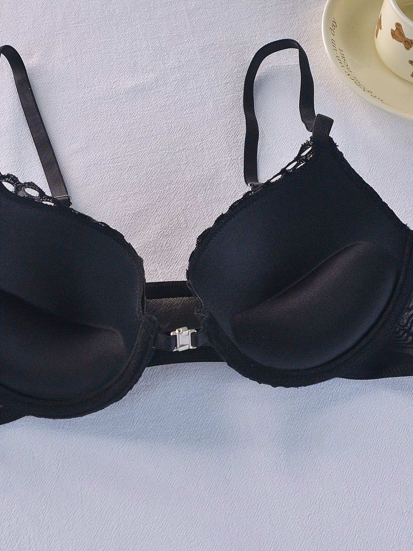 2pcs Lace Push Up Bras Front Buckle Women's Lingerie