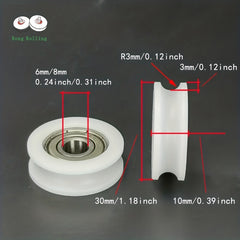 10pcs 626 & 608 Plastic Coated Bearings POM Sliding Roller 30x10mm Bore 6mm