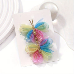 2pcs Butterfly Hair Clips for Baby Girls' Birthday Parties