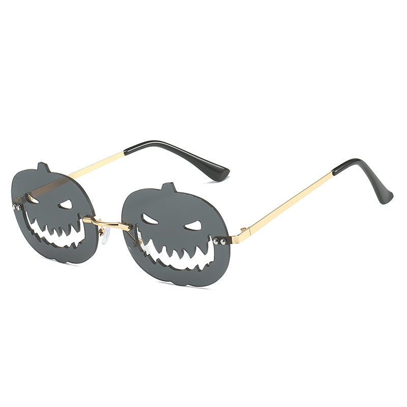 Men's Pumpkin Devil Face Sunglasses Halloween Funny Decorative