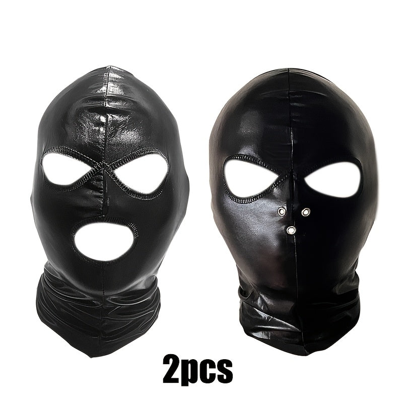 Faux Leather Halloween Mask Breathable Stretchy Accessory Cosplay Stage Parties