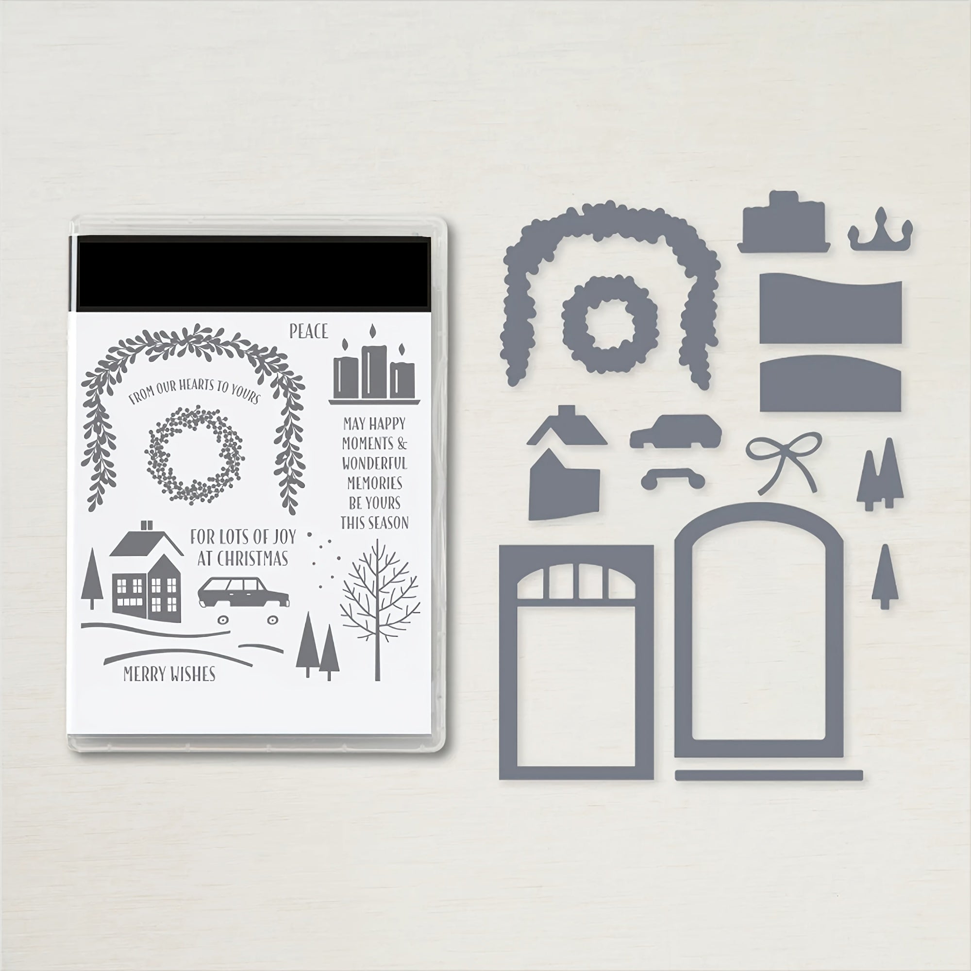 Christmas Tree Animals Clear Stamp & Die Set for Card Making DIY Scrapbooking