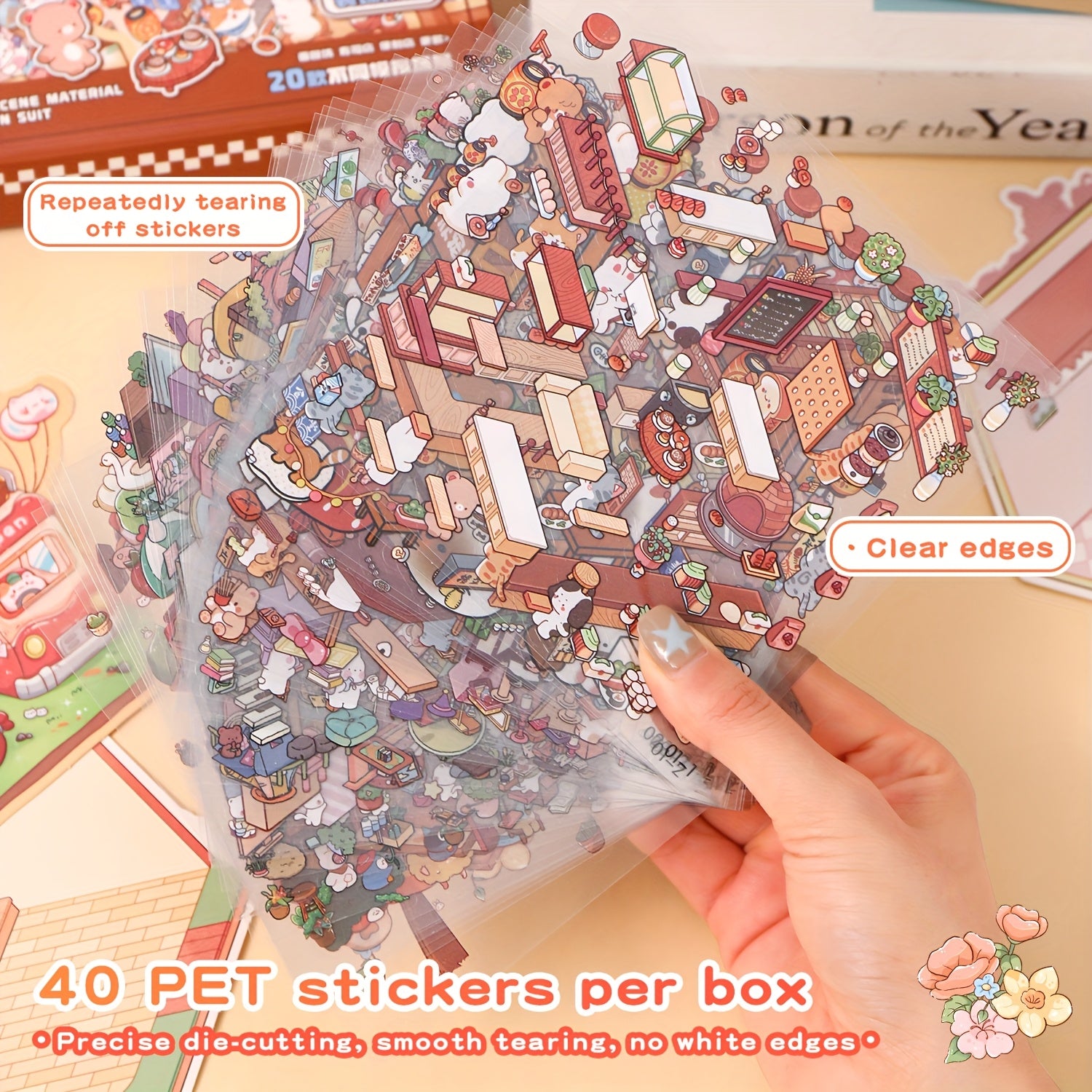 DIY House Stickers Kit - 61 Style 3D Scenes for Journals and Toys