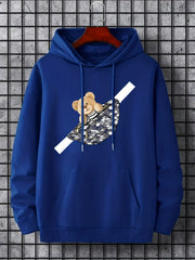 Men's Teddy Bear Print Hoodie & Crossbody Bag