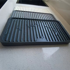 Three Layer Drain Rack Dish Drying Mat - Foldable Silicone Pad