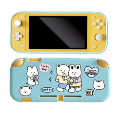 Cartoon Game Console Protective Case with Handle - Silicone Soft Shell