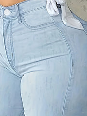 Ripped High Stretch Denim Pants