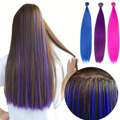 50pcs Traceless Colored Hair Extensions for Daily Parties
