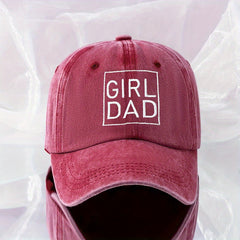 GIRL DAD Embroidery Baseball Cap Washed Distressed Dad Hat