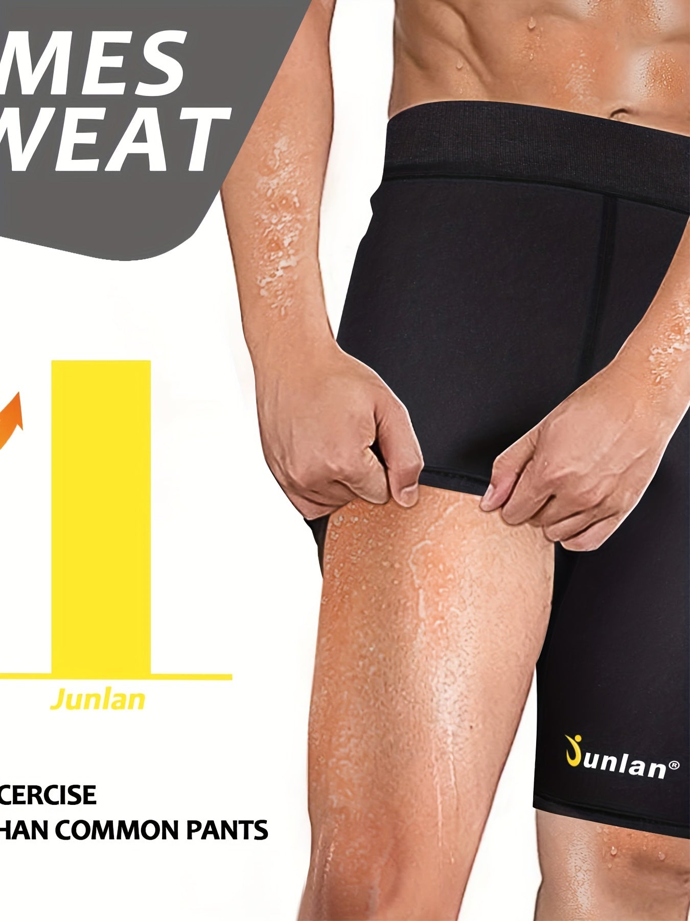 Men's Sauna Sweat Elastic Shorts for Sports Gym & Yoga