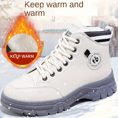 Women's Thick Sole Lace up Ankle Boots Non slip Platform Sneakers