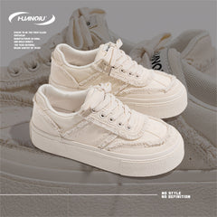 HUANQIU Raw Trim Non-slip Sneakers For Women