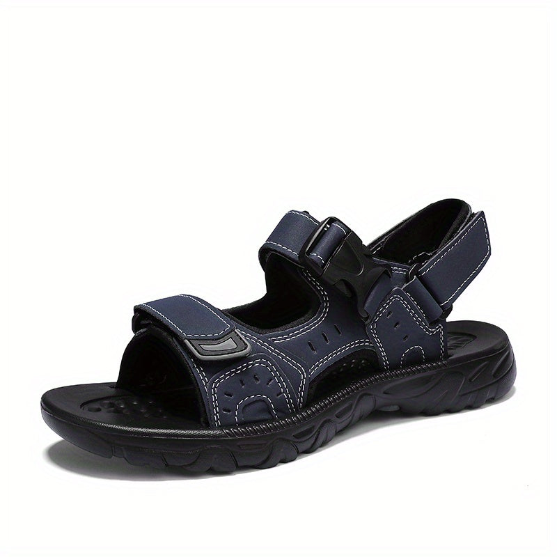 Men's Open Toe Hook And Loop Sandals Non Slip Beach Shoes Summer