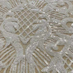 Mesh Sequins Lace Fabric for Wedding Party Sewing Decoration