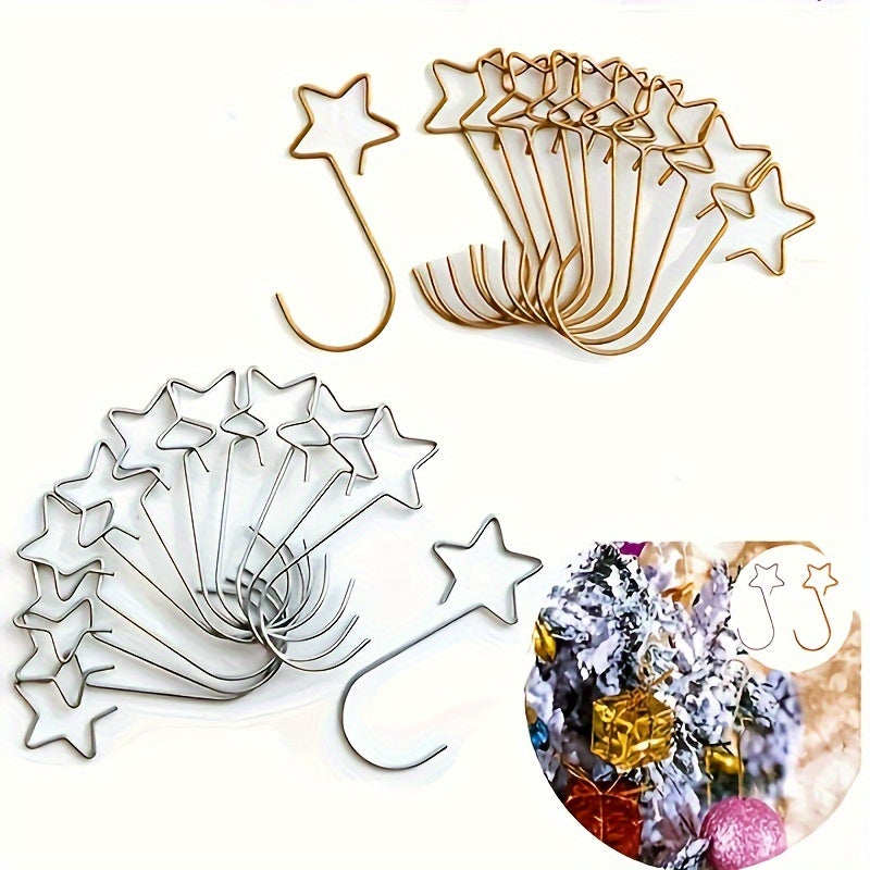 40pcs Star Hooks Christmas Ornament Hooks Family Decorations