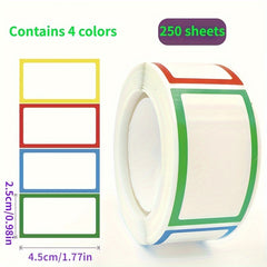 250 Colored Refrigerator Seasoning Jar Sticker Roll