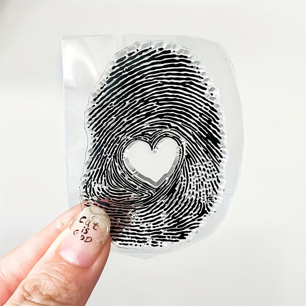 Kids Cartoon Stamp with Fingerprint Background