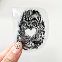Kids Cartoon Stamp with Fingerprint Background