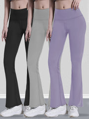 Solid Butt Lifting Yoga Flared Pants Fitness Bootcut Activewear