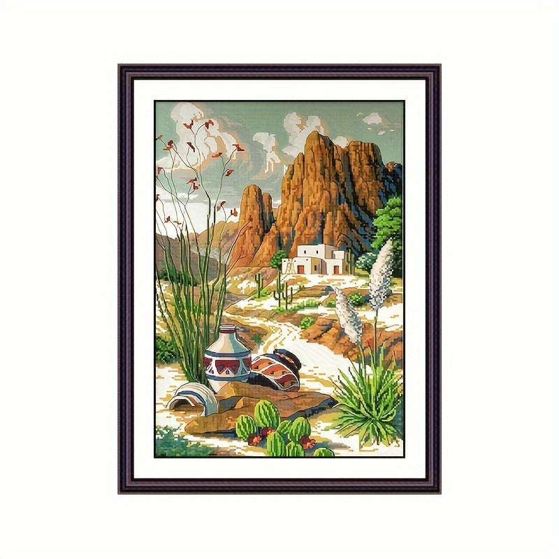 DIY Cross Stitch Kit Silk Road Landscape Pattern