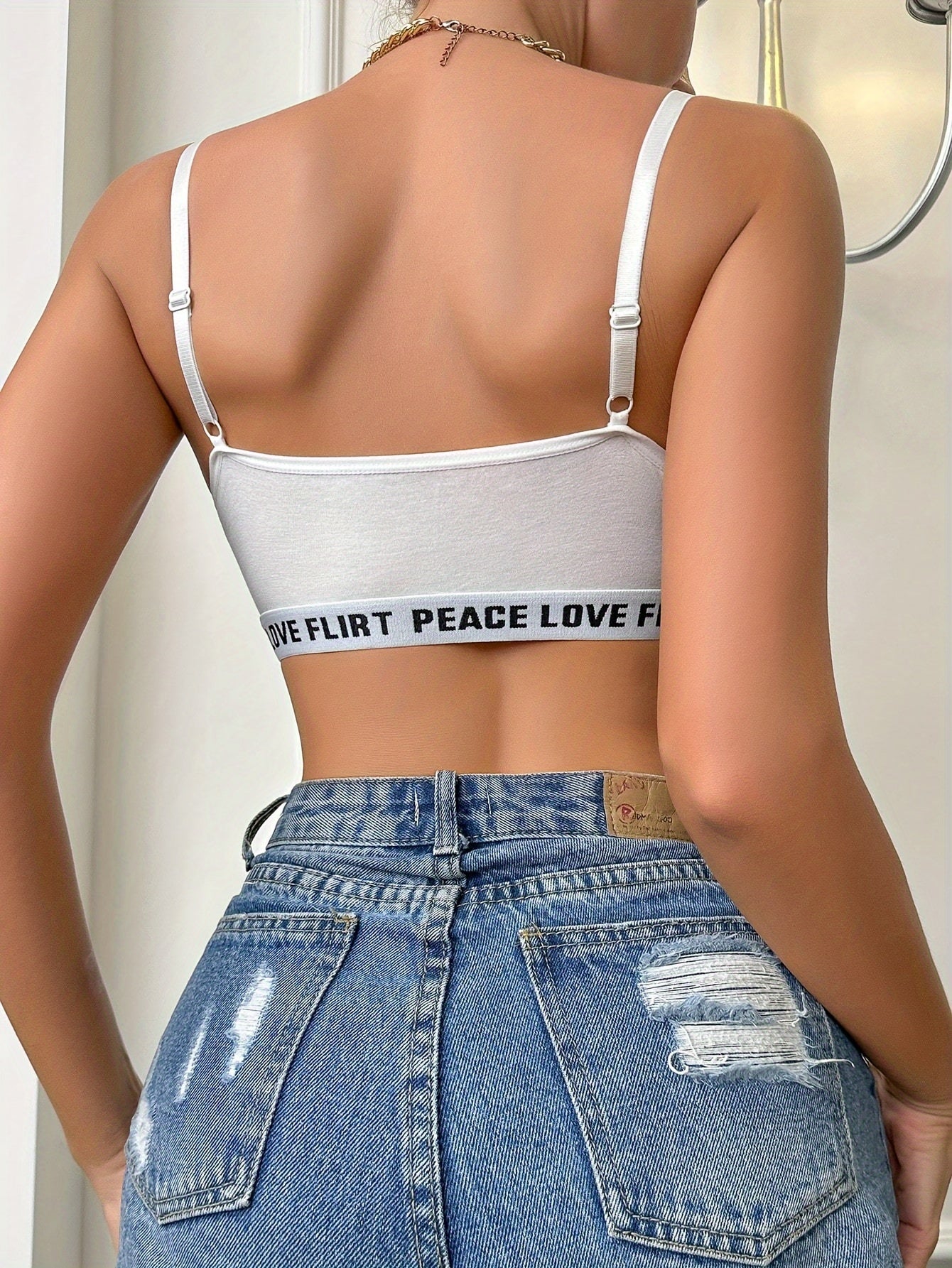 Letter Print Sports Bra Comfy & Breathable Yoga Fitness Bra