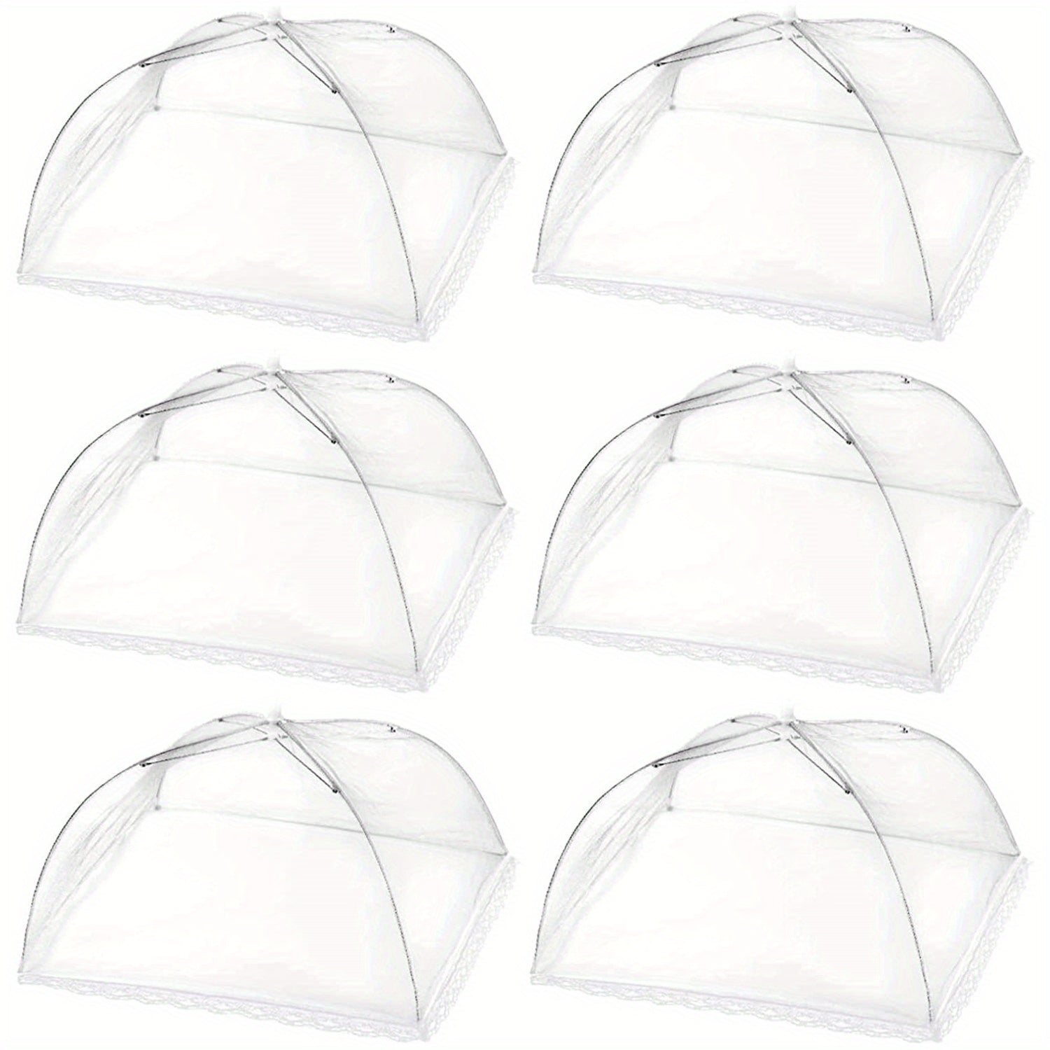 6 Pack Reusable Mesh Food Covers for Outdoor Parties BBQs Camping