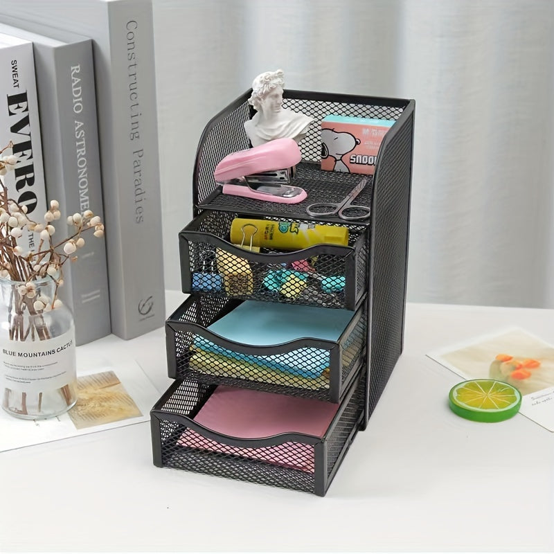 4 Tier Grid Desktop Organizer Metal Divider Drawer Organizer Stationery