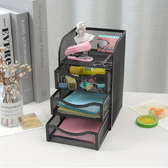 4 Tier Grid Desktop Organizer Metal Divider Drawer Organizer Stationery