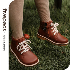 Girls Ankle Lace Up Boots Non Slip Comfortable Indoor Outdoor Travel