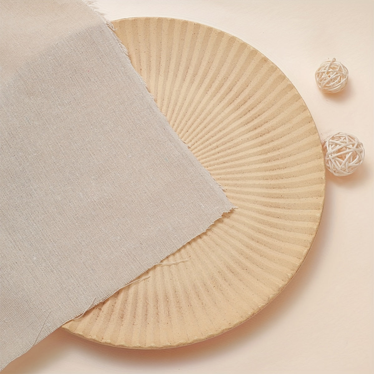 Rectangle Linen Tablecloth Beige Stain Resistant for Kitchen Dining