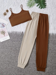 Girls Butterfly & Letter Cami Top & Sweatpants Set Kids Summer Clothes