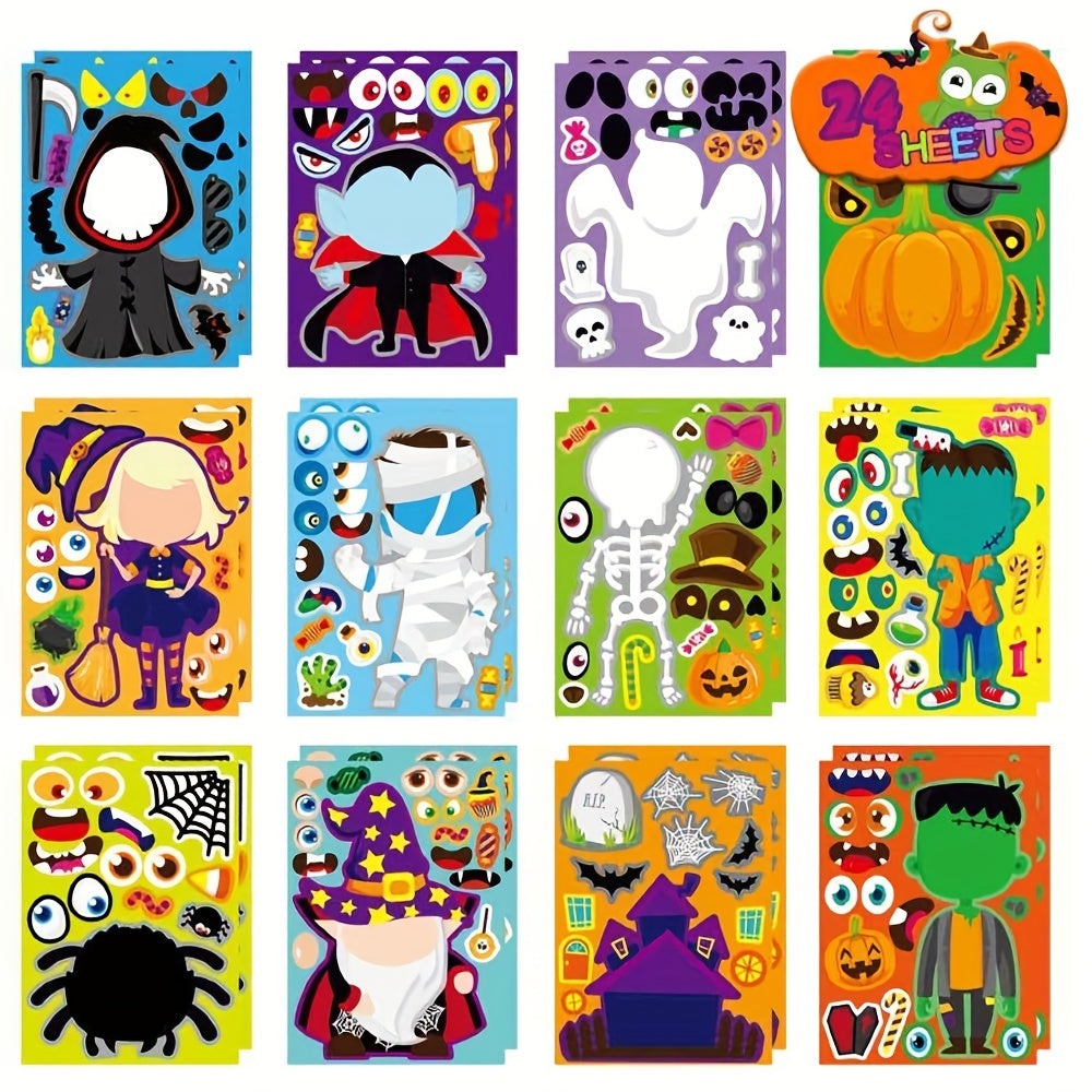 24pcs Halloween Toys Game Stickers - Halloween Party Event Gift Decoration Stick