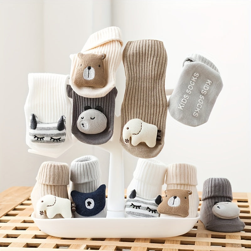 Cartoon Elephant Decor Cotton Non Slip Toddler Socks