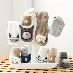 Cartoon Elephant Decor Cotton Non Slip Toddler Socks