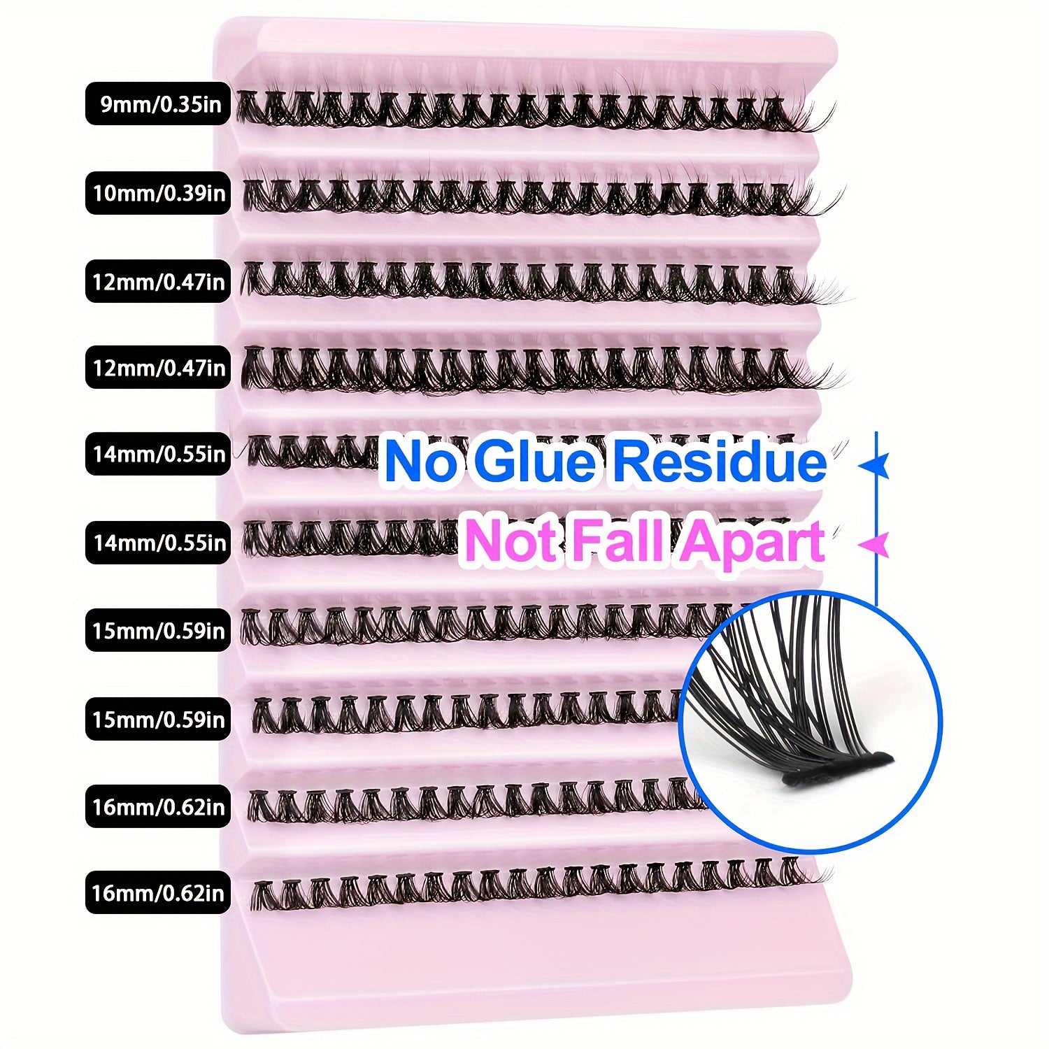 200 Pcs Natural Look Eyelash Extension 9-16mm D Curl Fluffy Fa