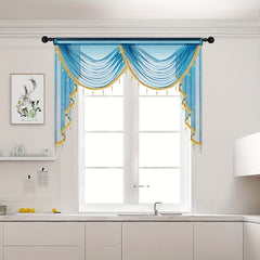 European Style Transparent Sheer Curtain with Rod Pocket