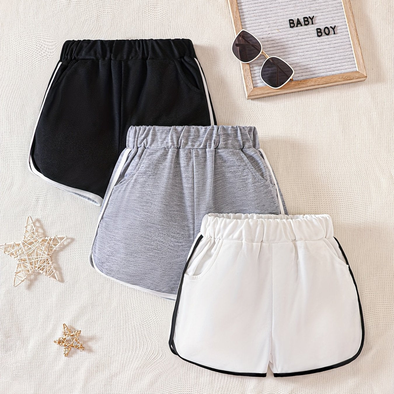 Kid Girls' Elastic Waist Sports Shorts - Comfy Fit Sweat Shorts