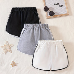 Kid Girls' Elastic Waist Sports Shorts - Comfy Fit Sweat Shorts