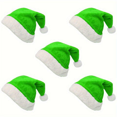 5pcs Short Plush Christmas Hat For Adults Festive Parties Celebrations