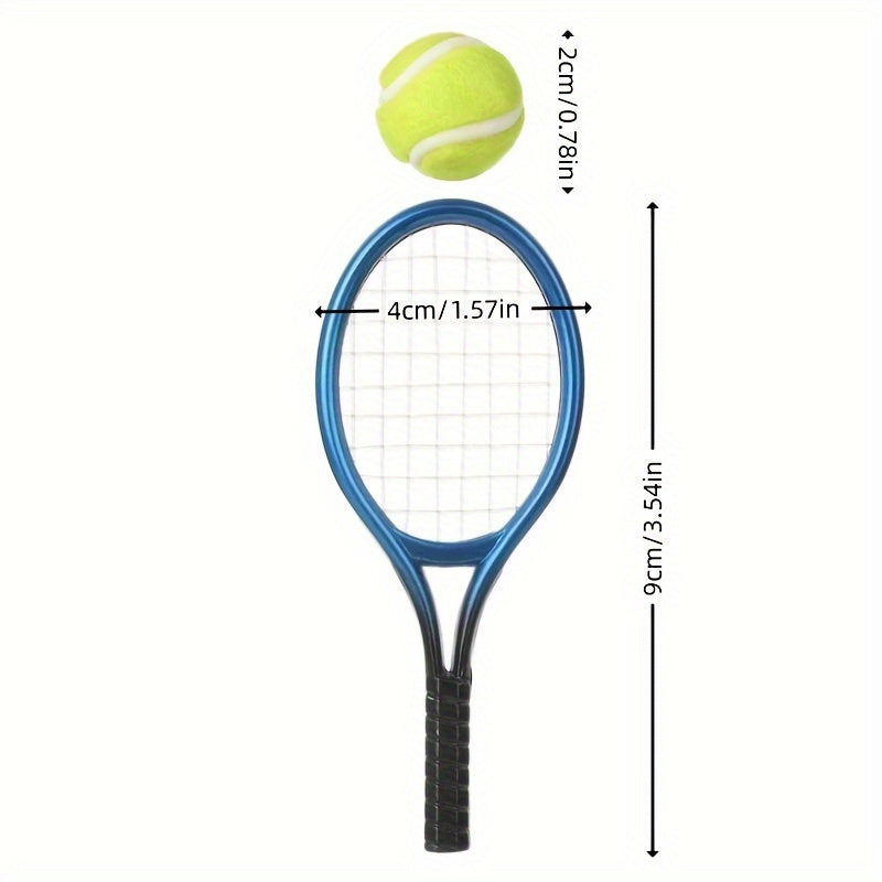 2pcs Dollhouse Tennis Racket Kit Creative Photo Props Small Gift