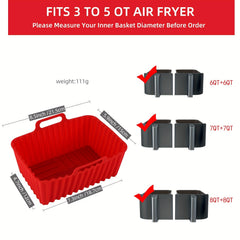 3pcs Silicone Liner For Air Fryer Reusable Food Safe Non-stick Baking Pan
