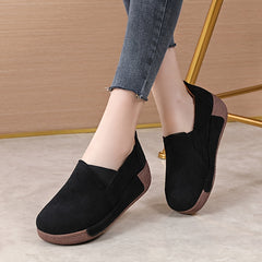 Women's Platform Slip On Loafers Solid Comfortable Non Slip Shoes