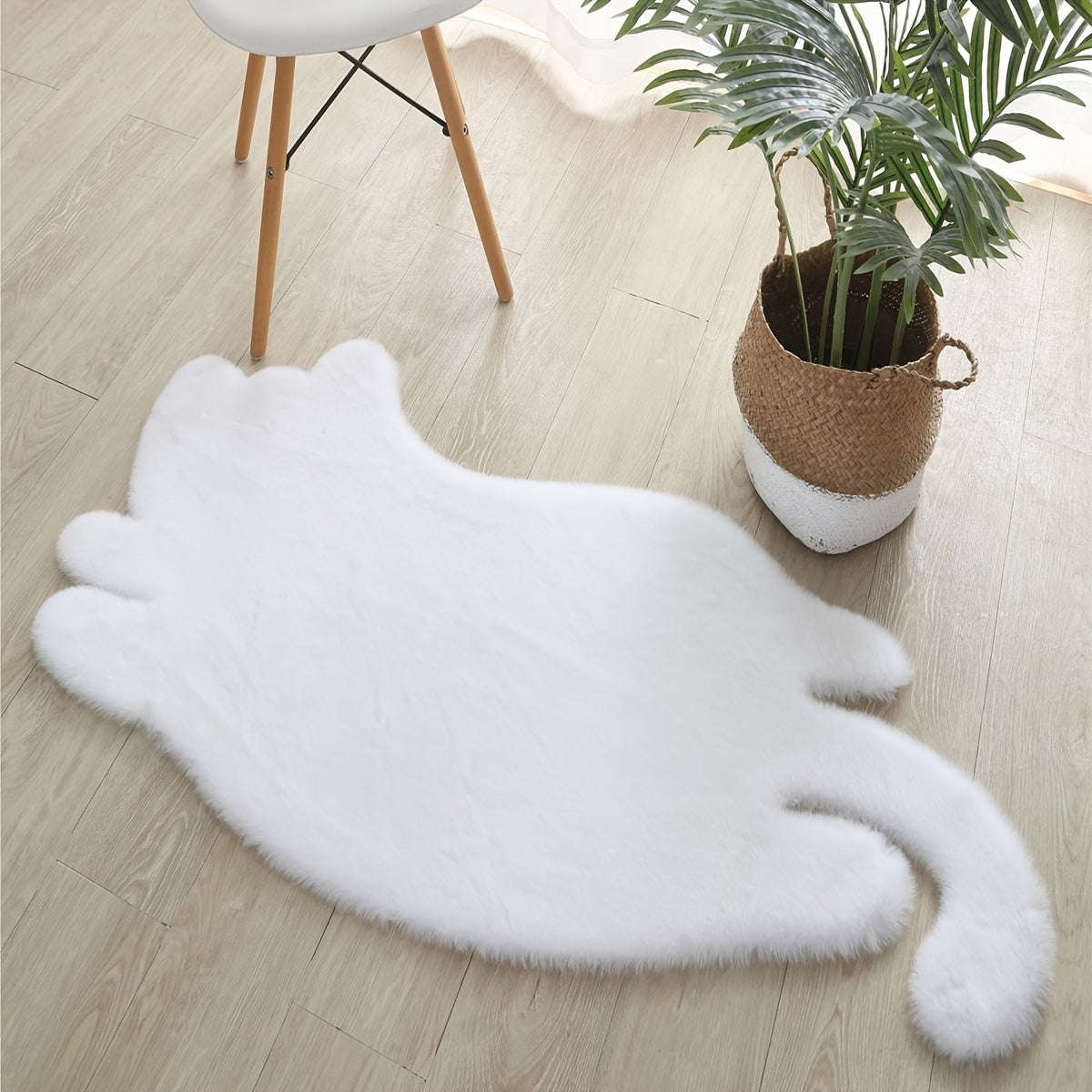 Soft Cat Shaped Area Rug Indoor Floor Mat for Home Decor