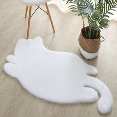 Soft Cat Shaped Area Rug Indoor Floor Mat for Home Decor
