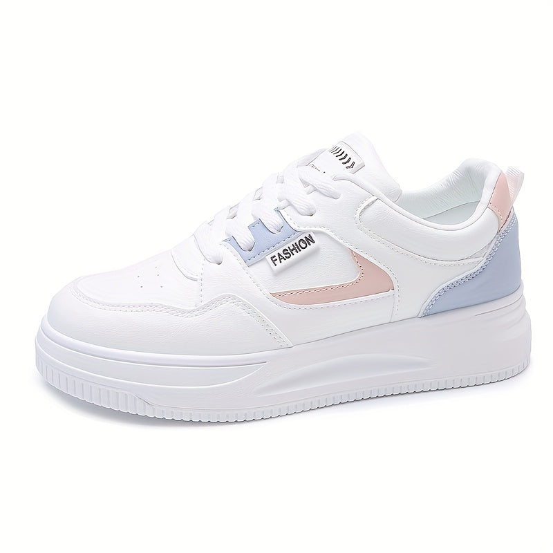 Thick Sole Heighten Flat Chunky Sneakers Faux Leather