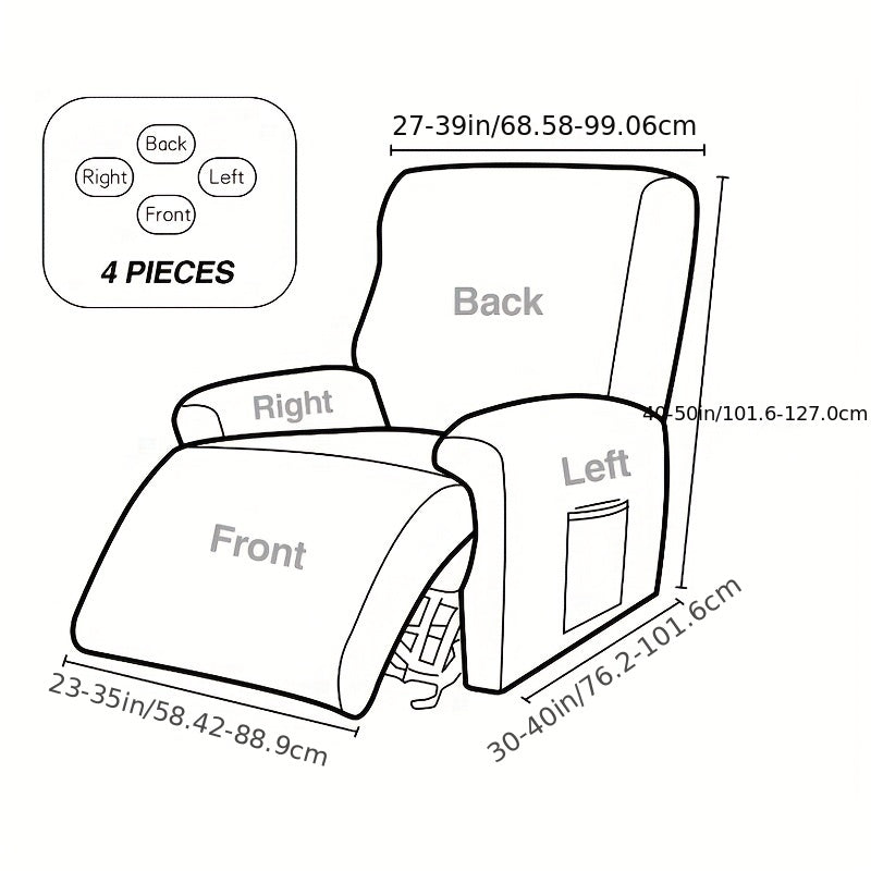 Jacquard Recliner Chair Slipcovers Sofa Cover High Elasticity Home Protection