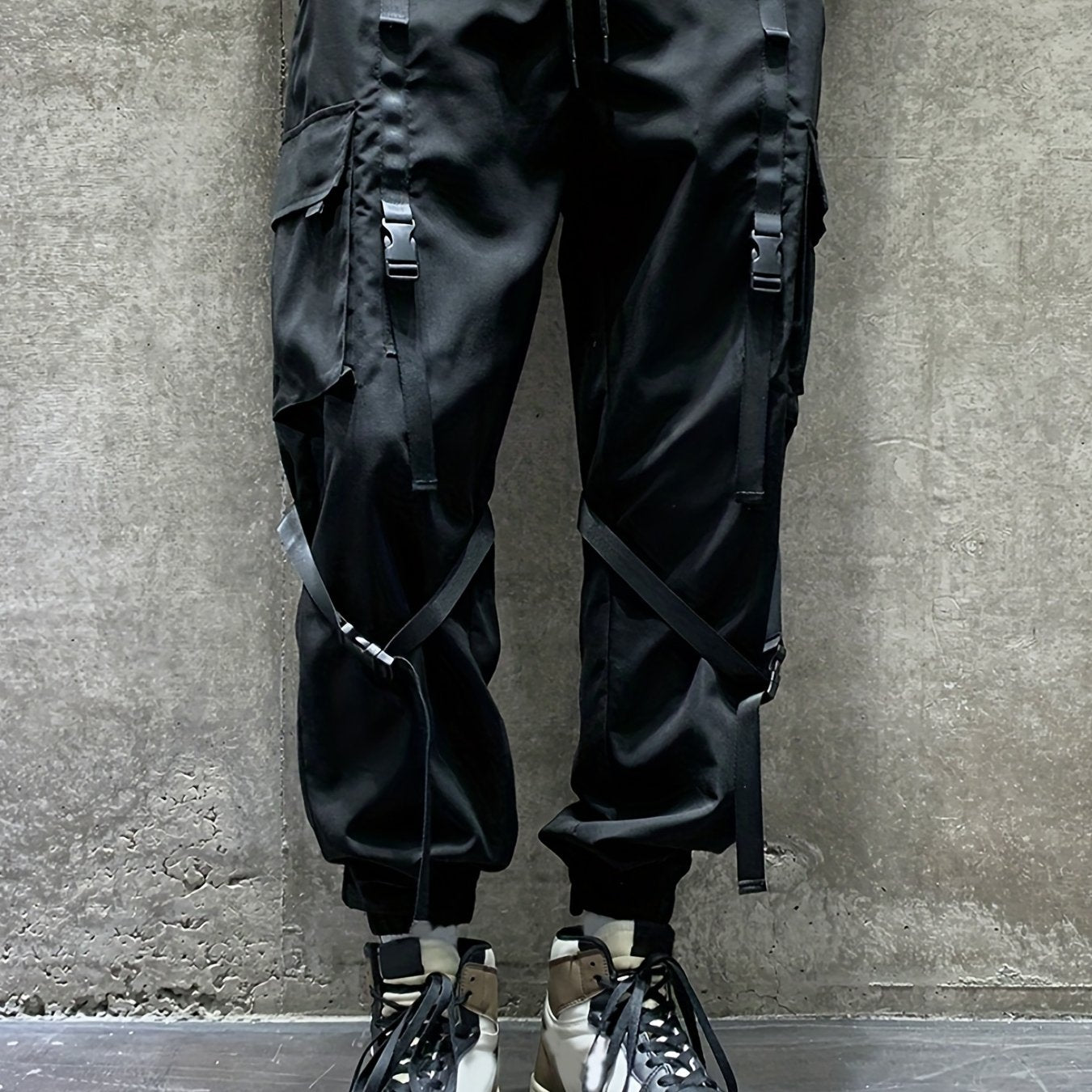 Ribbon Men's Relaxed Fit Cargo Jogger Pants Flap Pockets