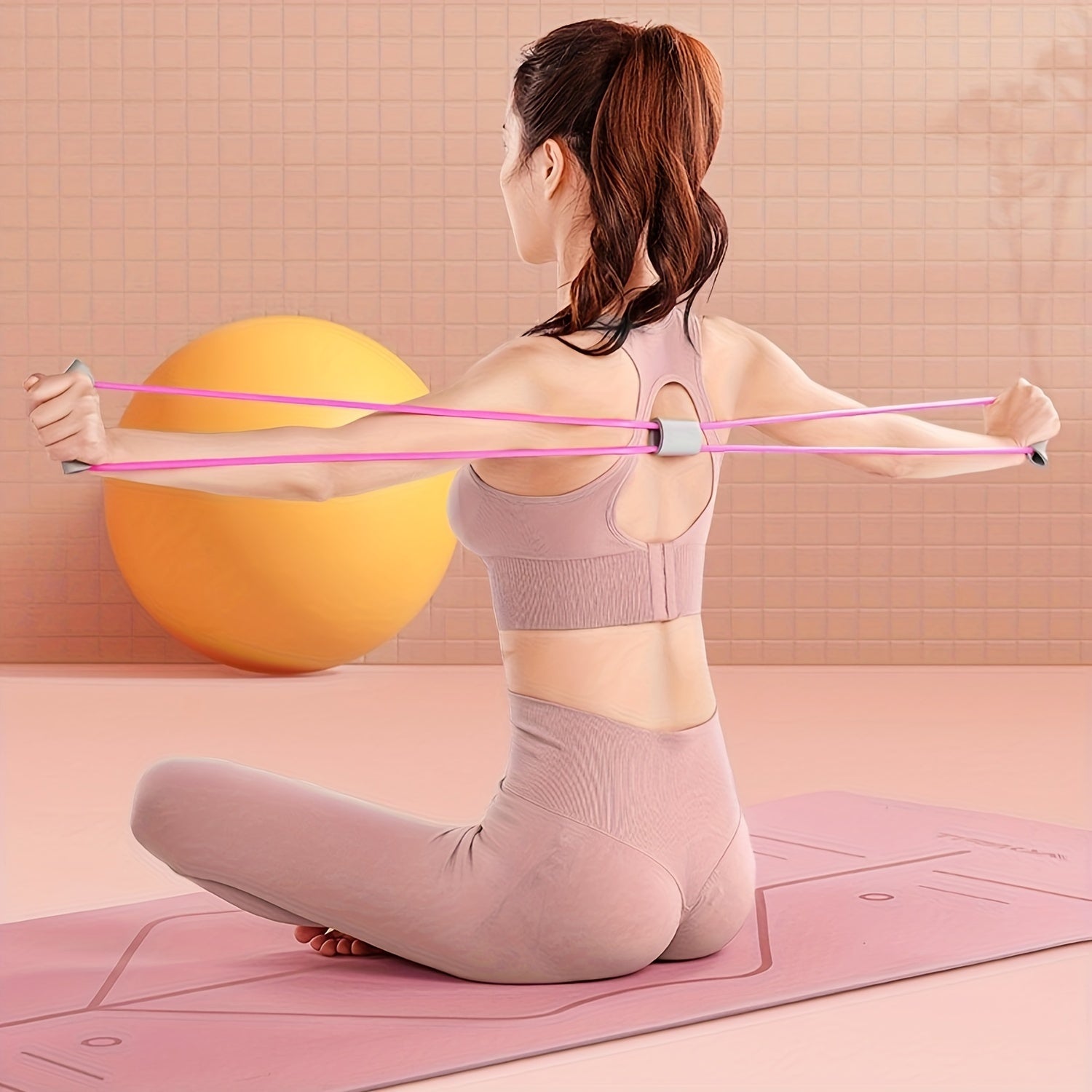 METABEST 8 Shaped Yoga Resistance Rope Elastic Stretching Strap