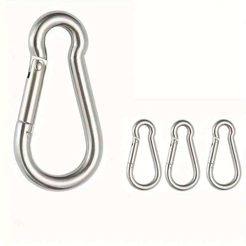 4pcs Stainless Steel Hanging Buckle Spring Carabiners For Outdoor Camping